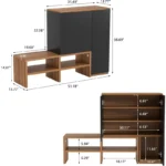 black and walnut corner shoe organizer with 4 tiers 3
