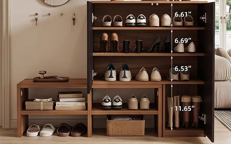 Drawers, Shelves, and Fluted Doors