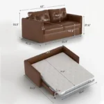 convertible two seat loveseat sleeper with deep seat 3