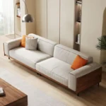 extra wide mid century modern sofa with removable cushion covers 2