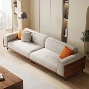 extra wide mid century modern sofa with removable cushion covers 2