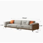 extra wide mid century modern sofa with removable cushion covers 3