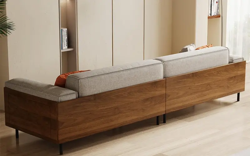 extra wide mid century modern sofa with removable cushion covers feature 4