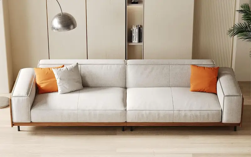 extra wide mid century modern sofa with removable cushion covers feature 5