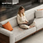 four seater living room couch with foam cushions and metal legs 4