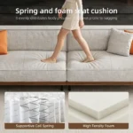 four seater living room couch with foam cushions and metal legs 5