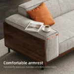 four seater living room couch with foam cushions and metal legs 6