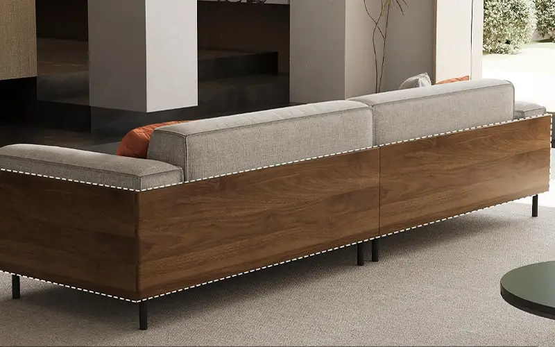 four seater living room couch with foam cushions and metal legs feature 5