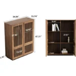 mid century modern engineered wood pantry cabinet 3