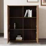 mid century modern engineered wood pantry cabinet 4
