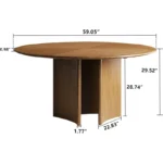 mid century modern veneer dining table with sculptural base 3