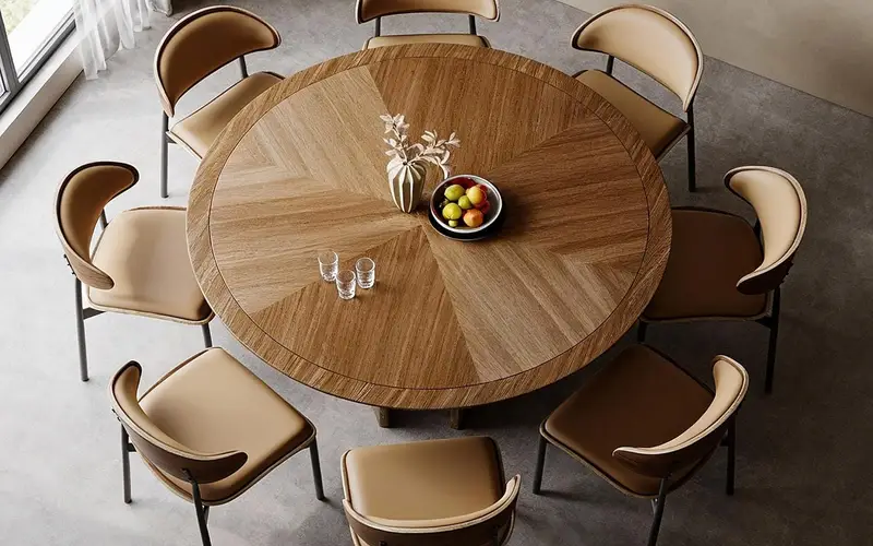 A Warm Veneered Plywood Tabletop