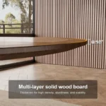 mid century modern walnut finish dining table with wrapped pedestal base 6