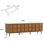 mid century wide tv stand with six drawers 3