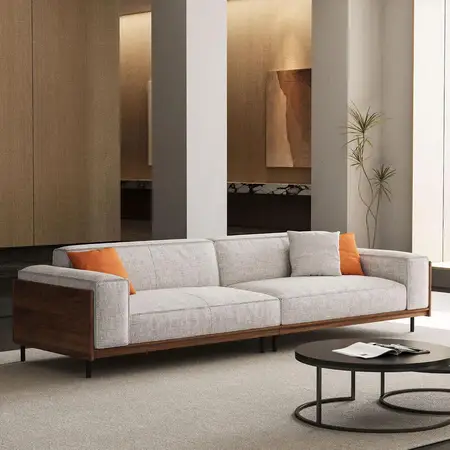 modern 4 seater upholstered fabric sofa