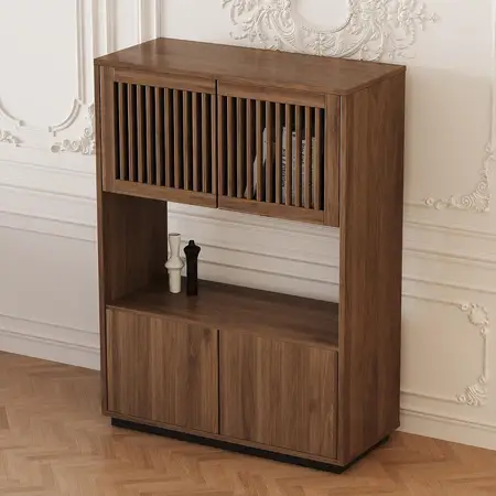 modern freestanding wooden storage cabinet