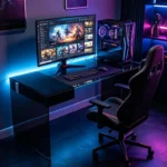 modern home office desk with integrated storage 2