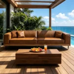 modern low back patio couch with removable foam cushions 3