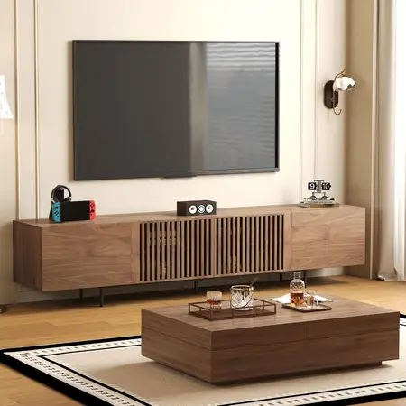 modern tv stand and expandable coffee table set