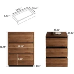 nesscarsti 24 inch mid century nightstand with 3 drawers 3