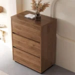 nesscarsti 24 inch mid century nightstand with 3 drawers 4