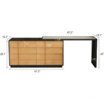 nesscarsti 47 to 85 inch extendable vanity desk with 6 drawers 3