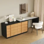nesscarsti 47 to 85 inch extendable vanity desk with 6 drawers 5