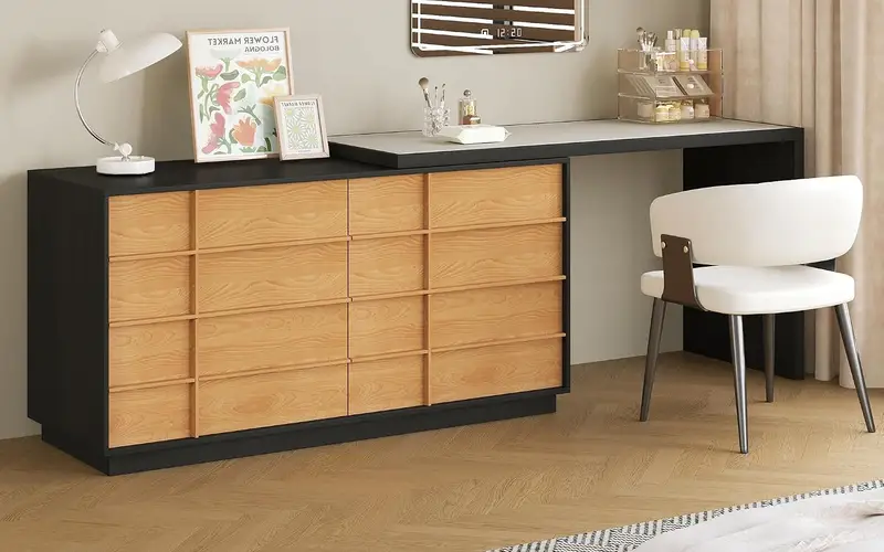 A Refined Black-And-Wood Combination