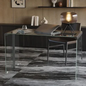 nesscarsti 51 18 inch clear tempered glass computer desk 2