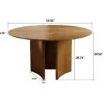 nesscarsti 59 inch round dining table with parquet veneer top 3