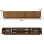 nesscarsti 86 61 inch walnut finish tv stand and lift top coffee table set 3
