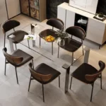 nesscarsti clear tempered glass dining table for 4 to 6 2