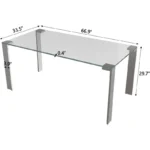 nesscarsti clear tempered glass dining table for 4 to 6 4
