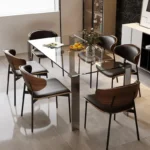 nesscarsti clear tempered glass dining table for 4 to 6 6