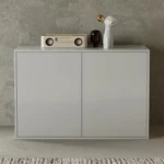 nesscarsti white modular storage cabinet with 3 drawers 2