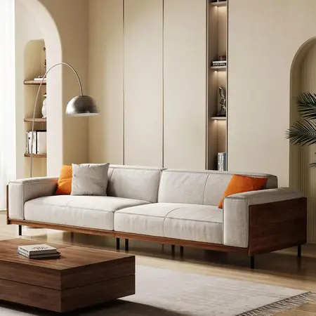 oversize timecloud couch with wood frame
