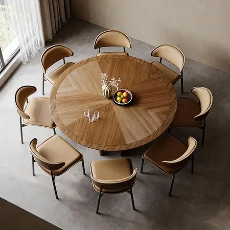 round mid century morden dining table