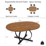 walnut extendable dining table for 4 6 with metal x base 4