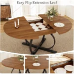 walnut extendable dining table for 4 6 with metal x base 5