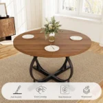 walnut extendable dining table for 4 6 with metal x base 6