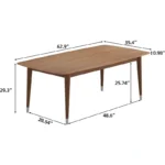 walnut tone mid century modern kitchen table 4