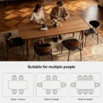 walnut tone mid century modern kitchen table 5